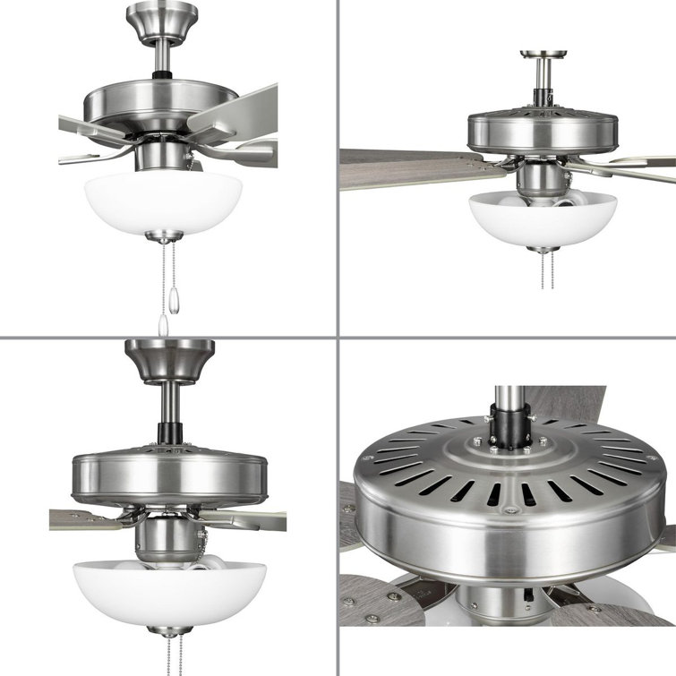 Brushed Nickel 52'' Ceiling Fan with LED Light Kit