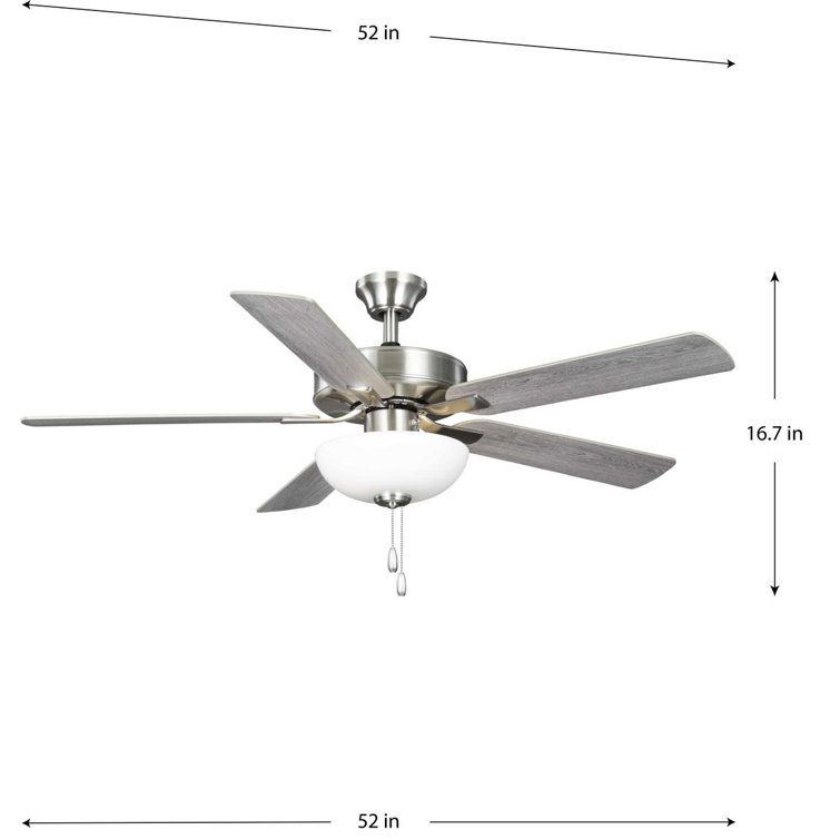 Brushed Nickel 52'' Ceiling Fan with LED Light Kit