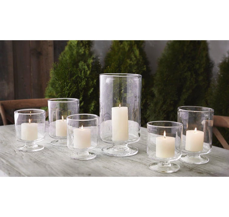 Medium Clear Glass Hurricane Candle Holder