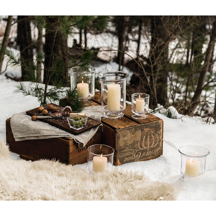 Medium Clear Glass Hurricane Candle Holder