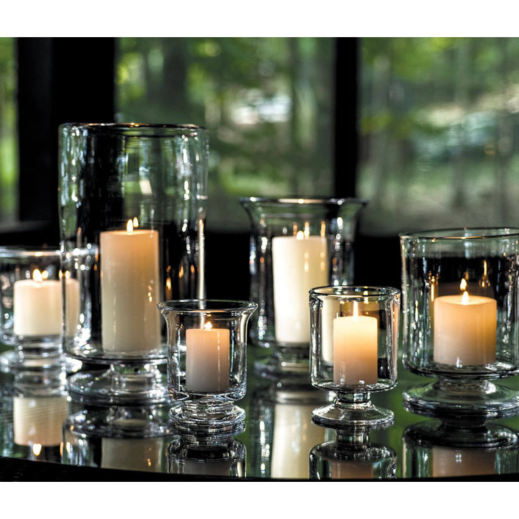 Small Clear Glass Hurricane Candle Holder