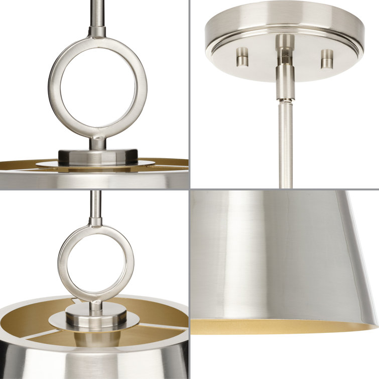 Parkhurst Brushed Nickel Glass Dome Pendant Light