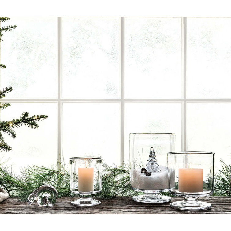 Medium Clear Glass Hurricane Candle Holder
