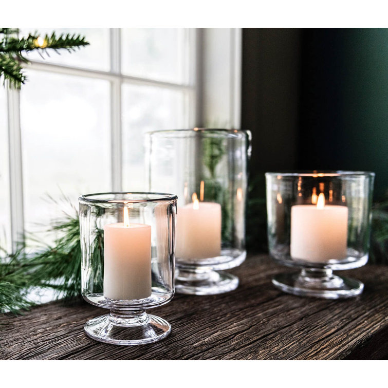 Medium Clear Glass Hurricane Candle Holder
