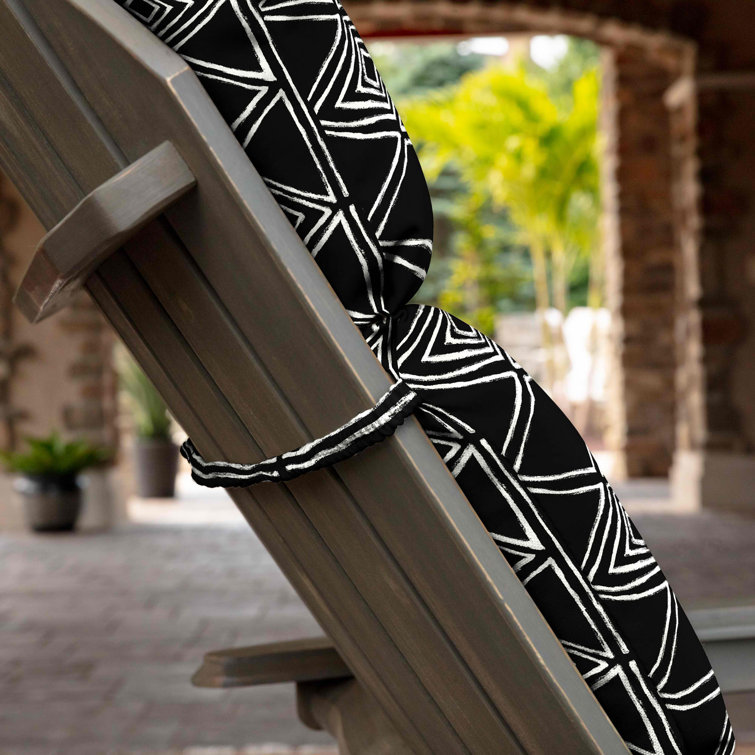 Black Global Stripe Outdoor Adirondack Chair Cushion