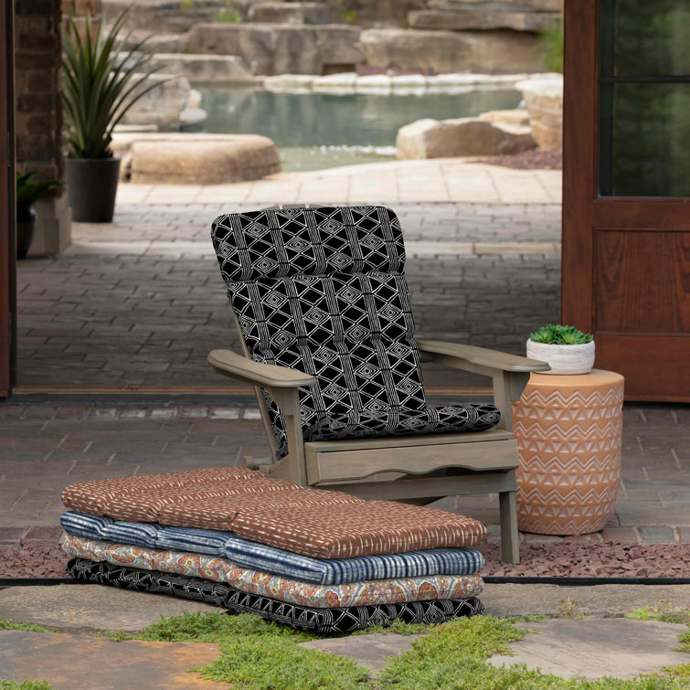 Black Global Stripe Outdoor Adirondack Chair Cushion