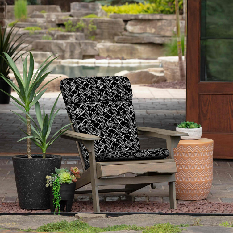 Black Global Stripe Outdoor Adirondack Chair Cushion