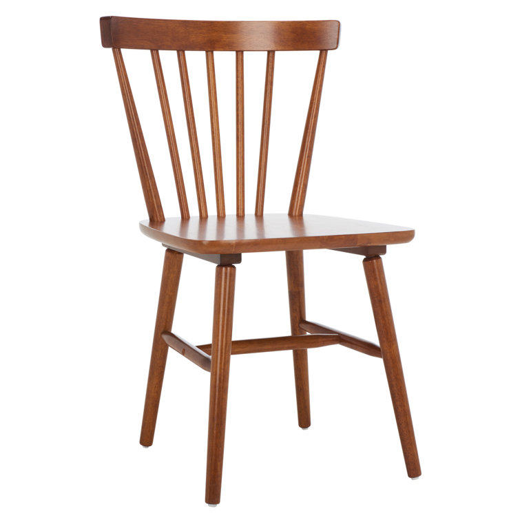 Walnut High Back Slat Wood Side Chair