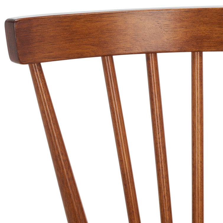 Walnut High Back Slat Wood Side Chair