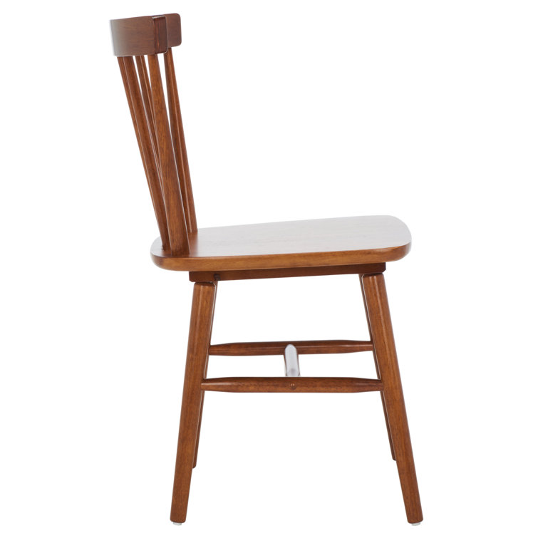 Walnut High Back Slat Wood Side Chair