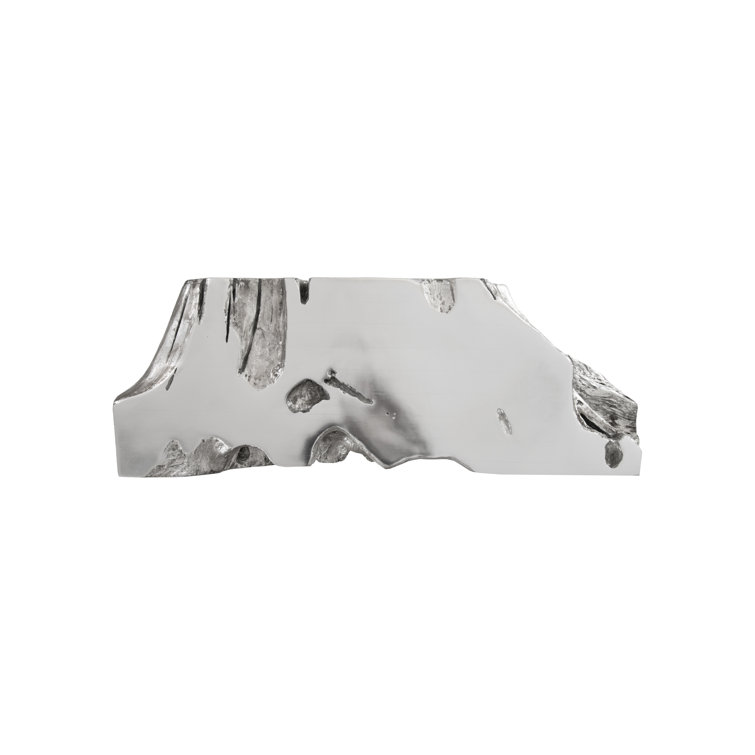 Luxe Silver Leaf Rectangular Console Table with Storage