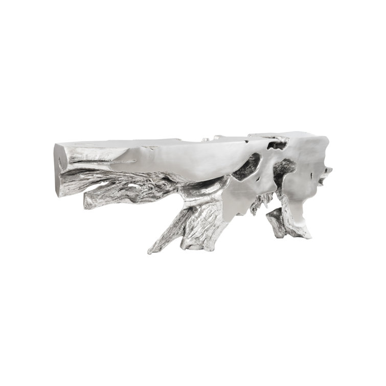 Silver Leaf Handcrafted 80" Resin Console Table with Storage
