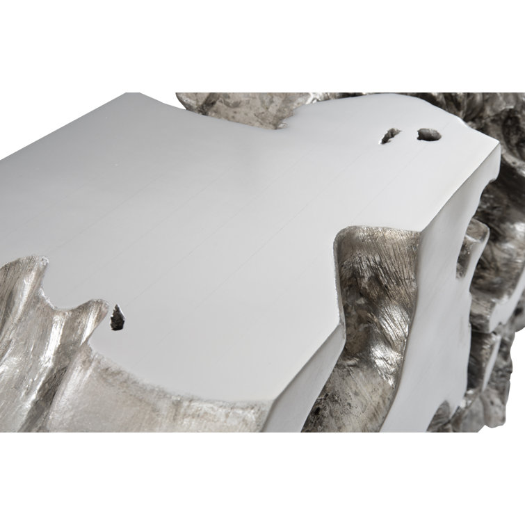 Silver Leaf Handcrafted 80" Resin Console Table with Storage