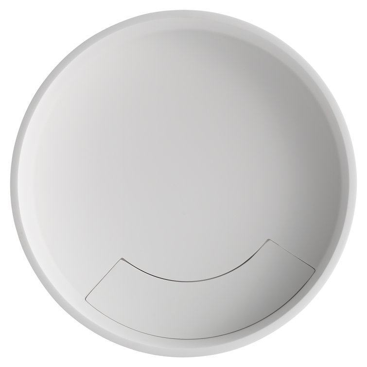 Matte White Round Acrylic Above-Counter Vessel Sink
