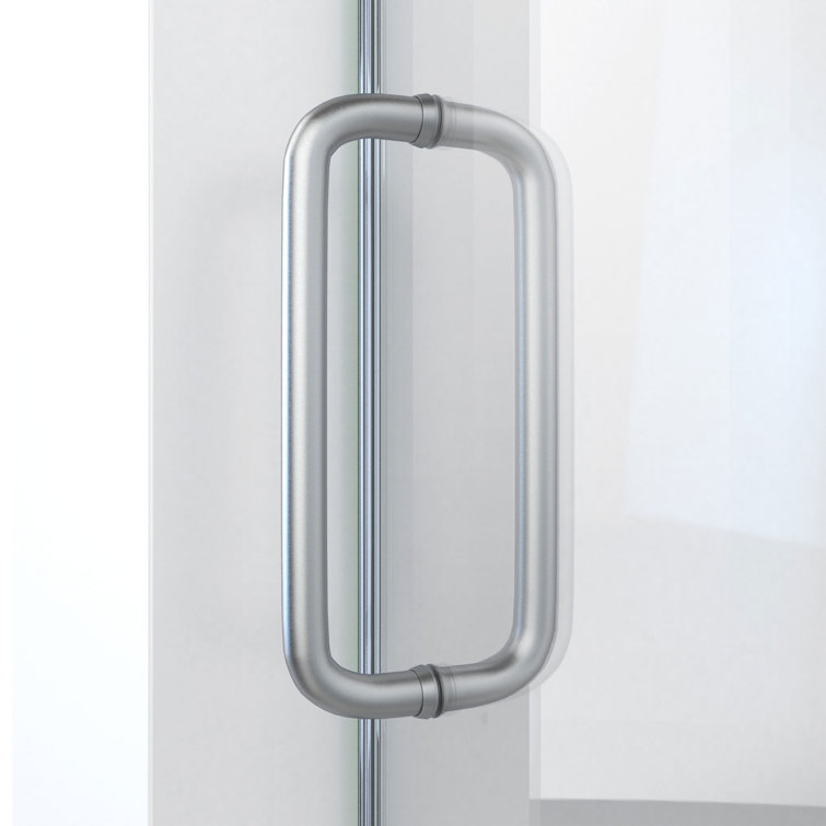 Enigma-CXO 60'' Frameless Sliding Shower Door in Brushed Stainless Steel