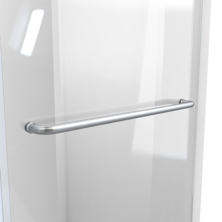 Enigma-CXO 60'' Frameless Sliding Shower Door in Brushed Stainless Steel