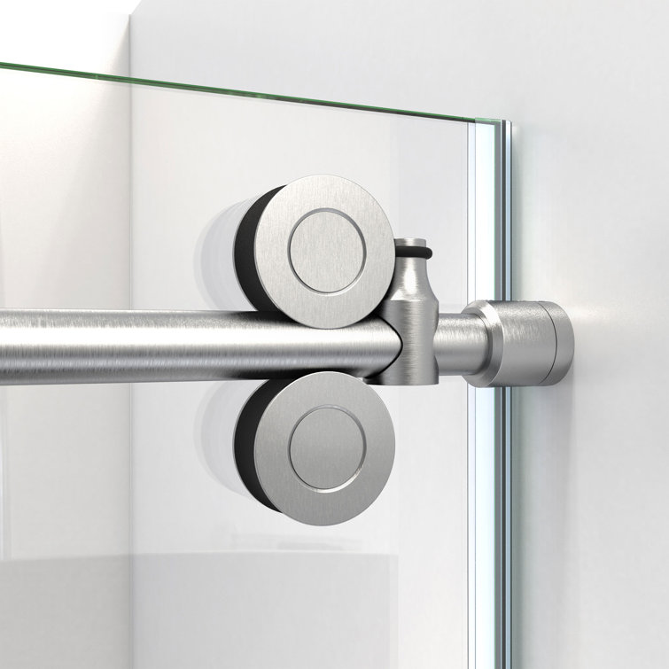 Enigma-CXO 60'' Frameless Sliding Shower Door in Brushed Stainless Steel