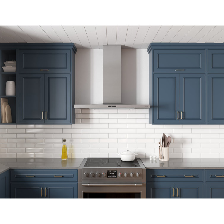 36" Stainless Steel Convertible Wall Mount Range Hood with Charcoal Filter