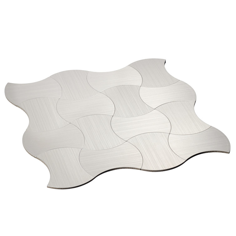 Brushed Silver Aluminum Peel and Stick Mosaic Tile