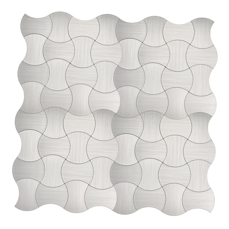 Brushed Silver Aluminum Peel and Stick Mosaic Tile