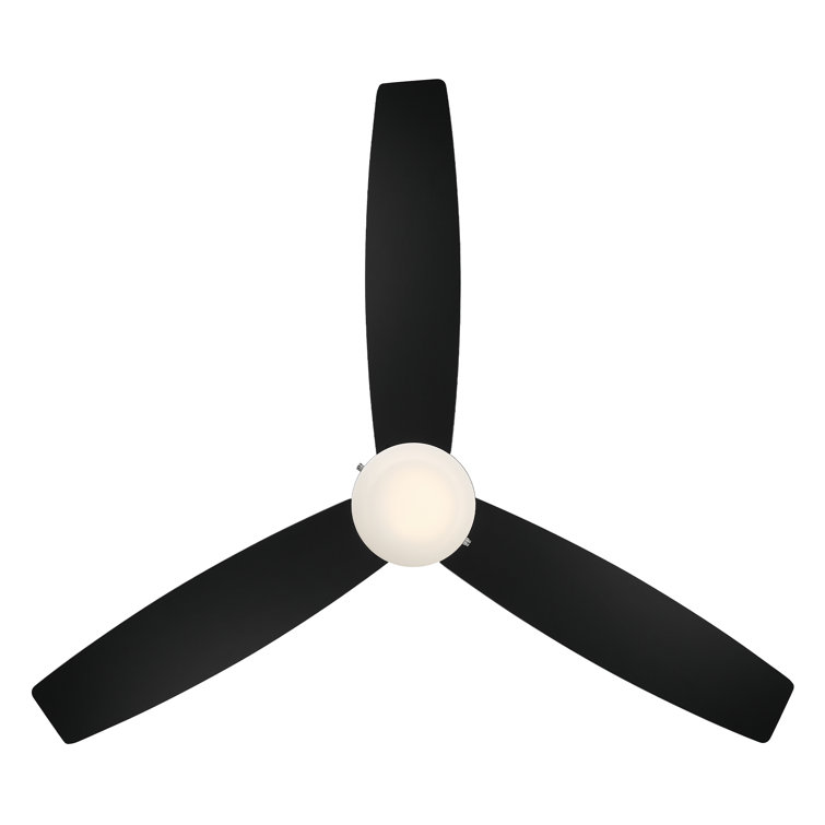 Matte Black 52'' Low Profile Ceiling Fan with LED Light