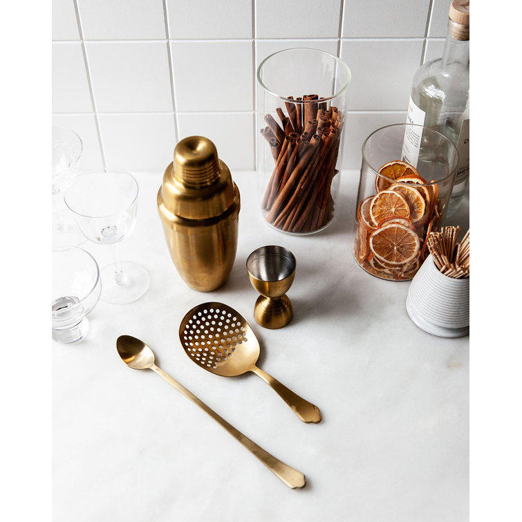 Gold-Brushed Stainless Steel Julep Strainer