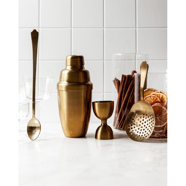 Gold-Brushed Stainless Steel Julep Strainer