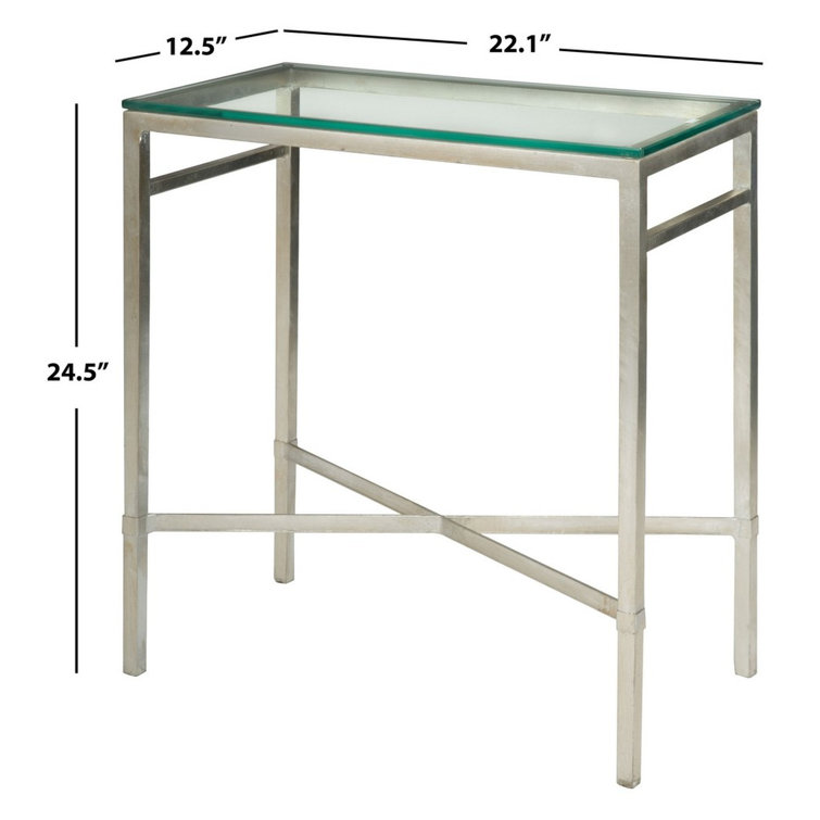 Viggo Antique Silver Gilt Glass Rectangular Side Table