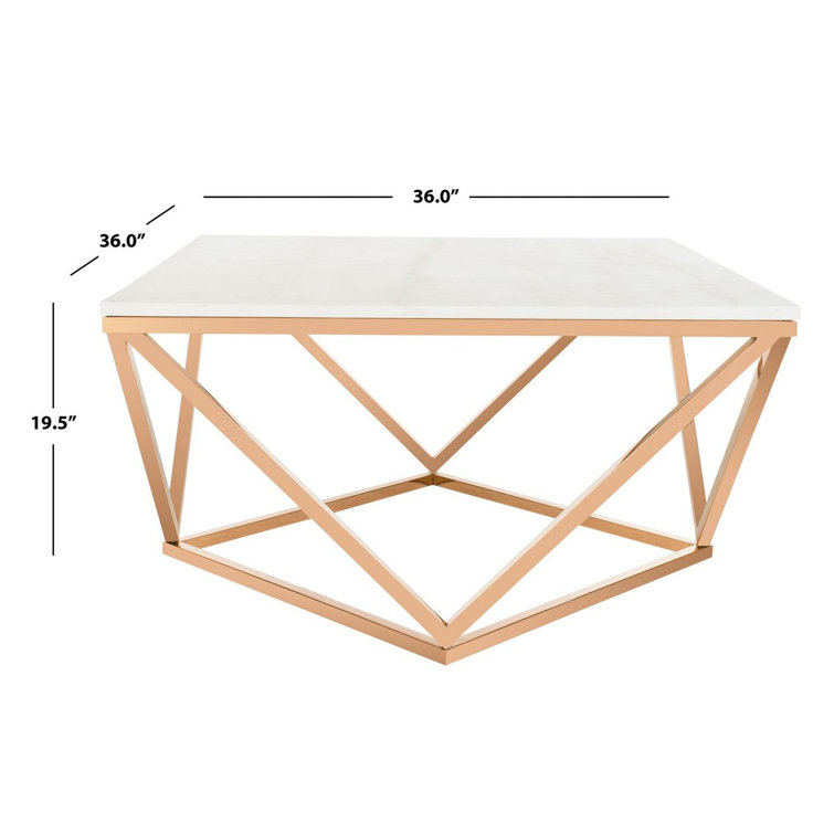 Topeka Square Marble Top Lift-Top Coffee Table with Storage