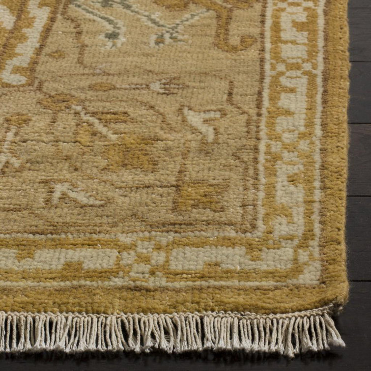 Elegant Oushak Hand-Knotted Light Blue Wool Area Rug, 6' x 9'