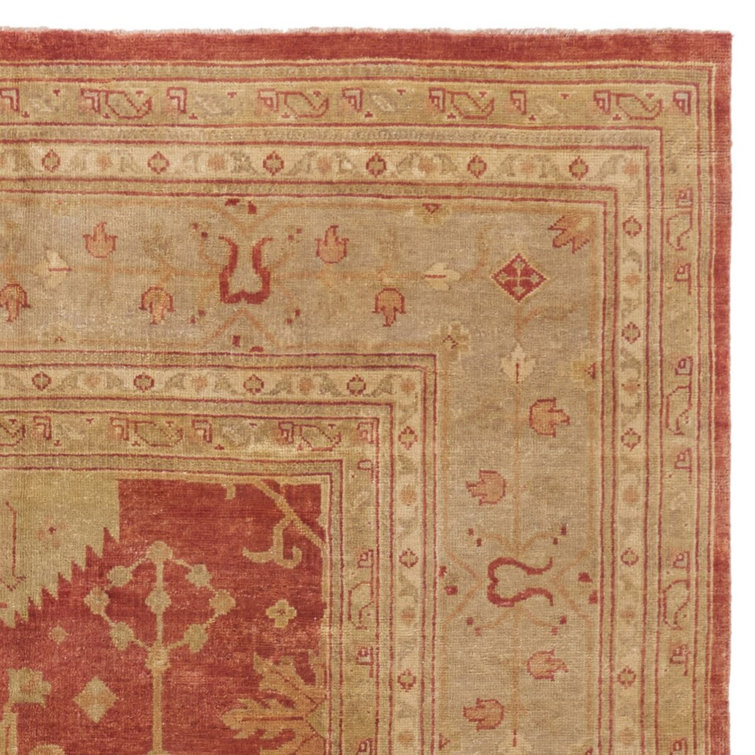 Elegant Ivory Hand-Knotted Wool Area Rug 9' x 12'