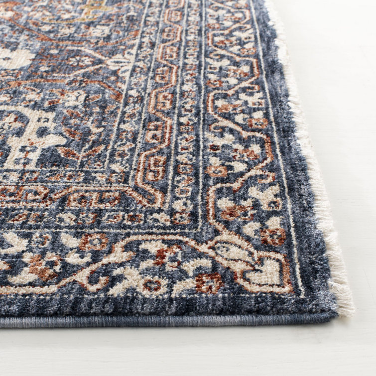 Handmade Navy Synthetic 3' x 5' Rectangular Rug