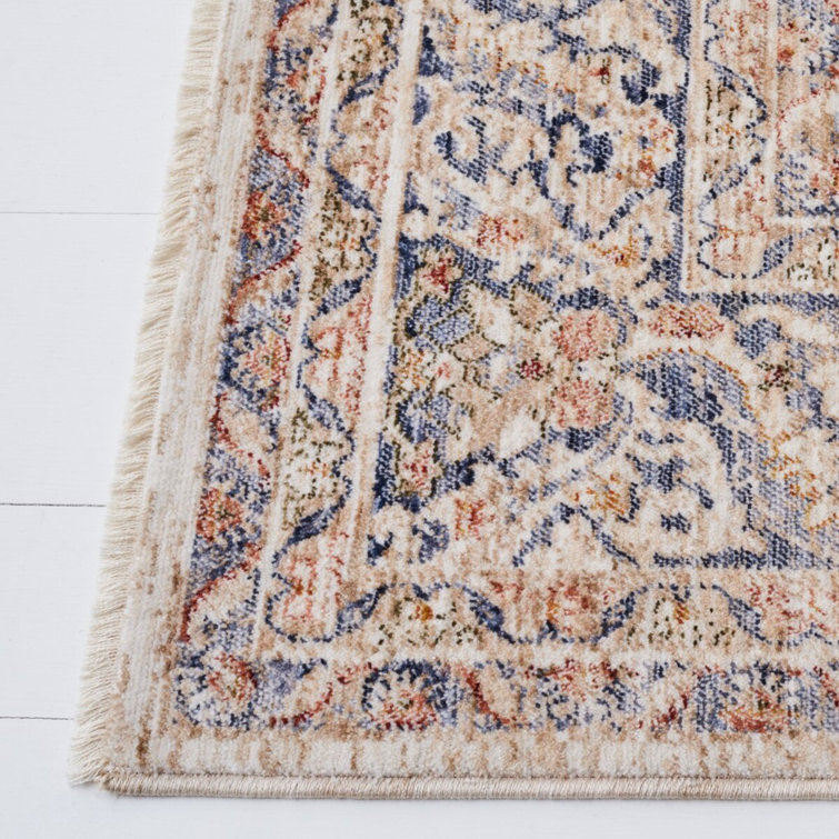 Ivory Elegance 84'' Square Hand-Knotted Synthetic Area Rug