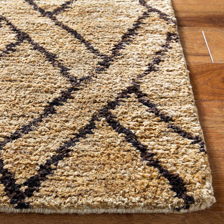 Fairfield Hand-Knotted Black/Brown Wool-Cotton Blend 9' x 12' Rug