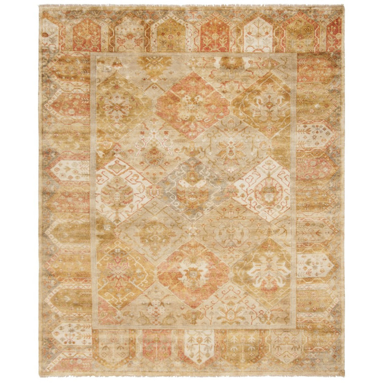 Elegant Hand-Knotted Gray Wool 8' x 10' Oushak Area Rug