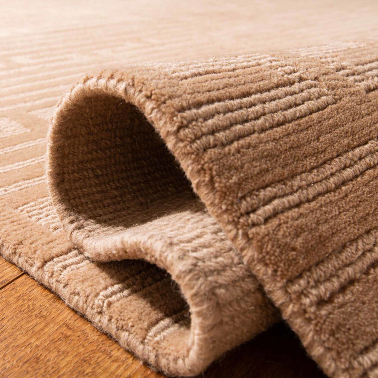 Crosby Stripe Hand-Knotted Wool Rectangular Area Rug in New Camel