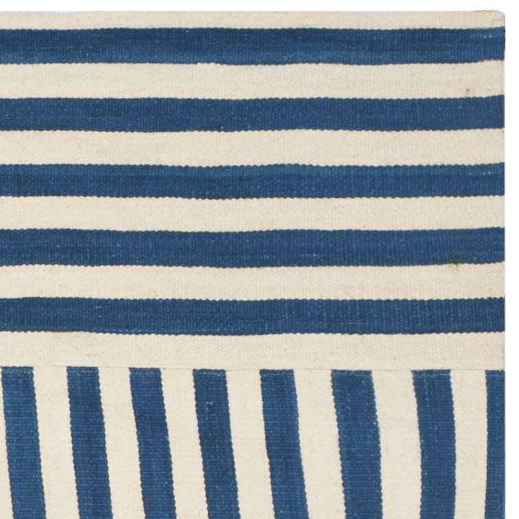 Pacific Stripe Handwoven Wool 4' x 6' Scandinavian Area Rug