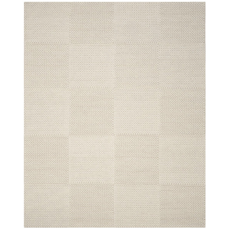 Cream Braided Wool and Cotton 6' x 9' Area Rug