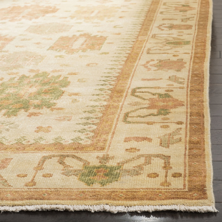 Ivory Elegance 9' x 12' Hand-Knotted Wool Oushak Area Rug