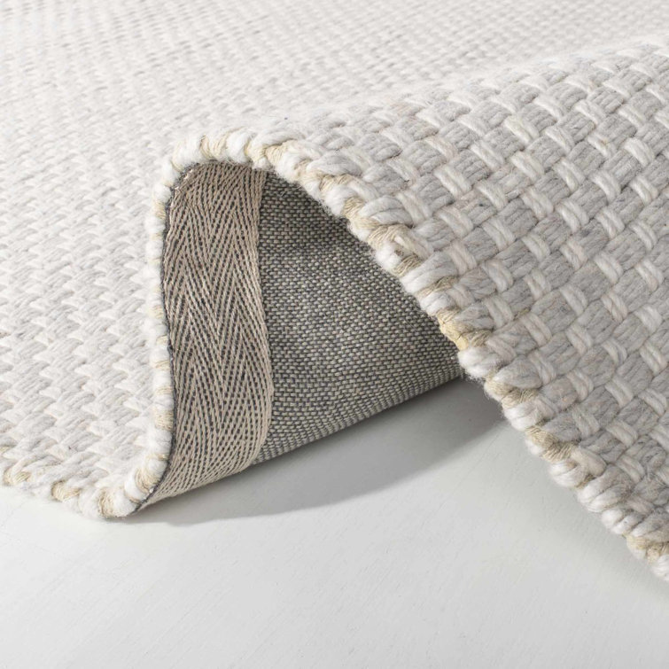 Amalie Cream Wool Hand-Woven Runner Rug 2'6" x 10'