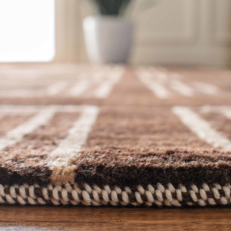 Dusk Geometric Maze Hand-Knotted Wool Area Rug 5' x 8'