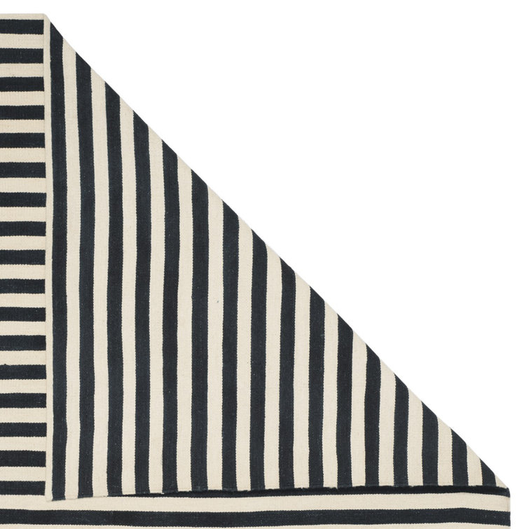 Cinder Stripe Hand-Woven Wool 9' x 12' Area Rug