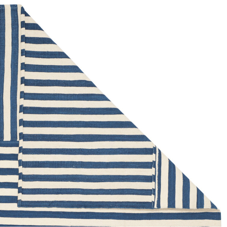 Pacific Stripe Handwoven Wool 4' x 6' Scandinavian Area Rug