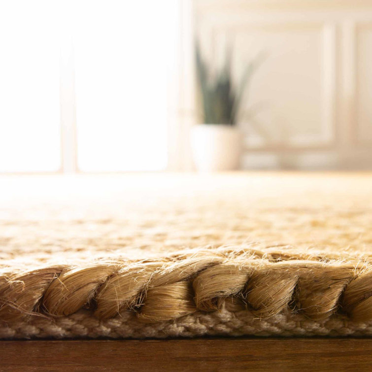 Wheat Hand-Knotted Cotton and Jute 4' x 6' Rug