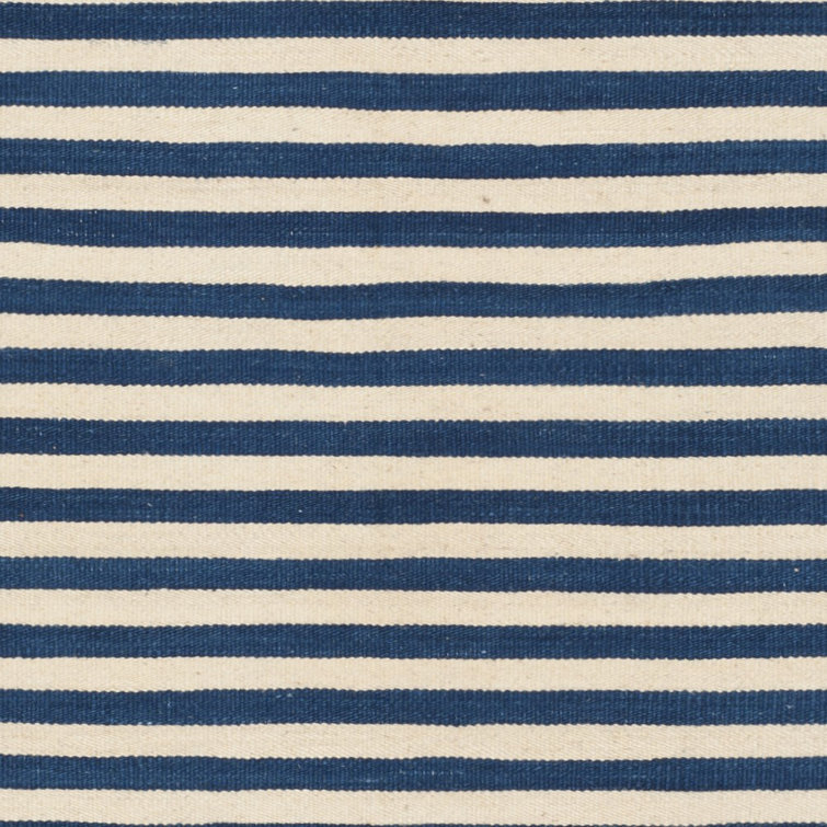 Pacific Stripe Handwoven Wool 8' x 10' Minimalist Area Rug