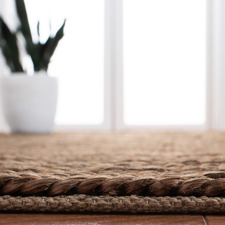 Hand-Knotted Jute-Cotton Blend 6' x 9' Rectangular Area Rug