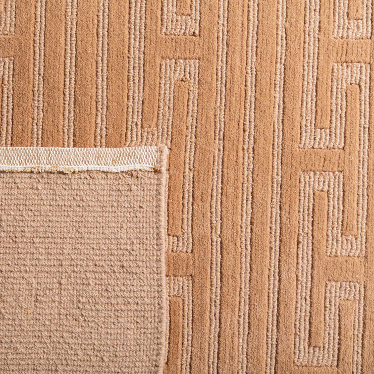 Crosby Stripe Hand-Knotted Wool Rectangular Area Rug in New Camel