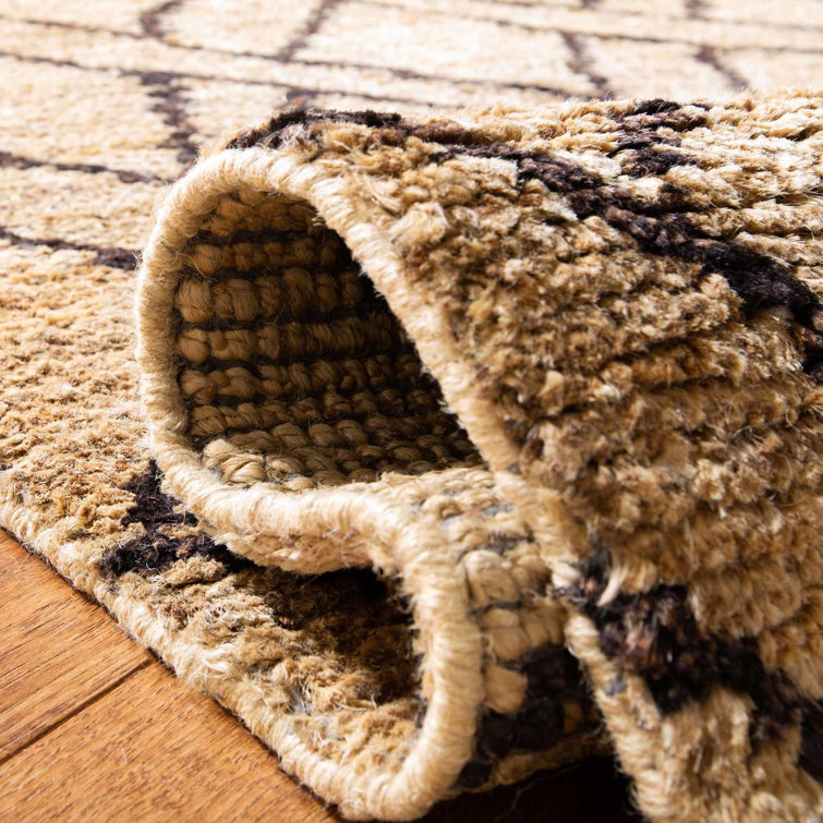 Fairfield Hand-Knotted Black/Brown Wool-Cotton Blend 9' x 12' Rug