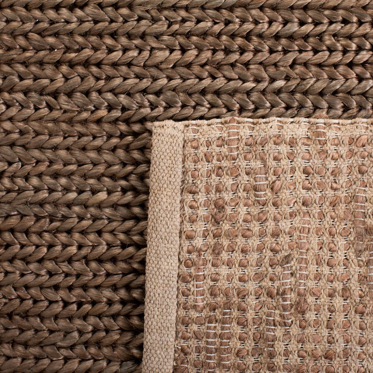 Hand-Knotted Jute-Cotton Blend 6' x 9' Rectangular Area Rug