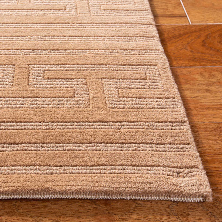 Crosby Stripe Hand-Knotted Wool Rectangular Area Rug in New Camel